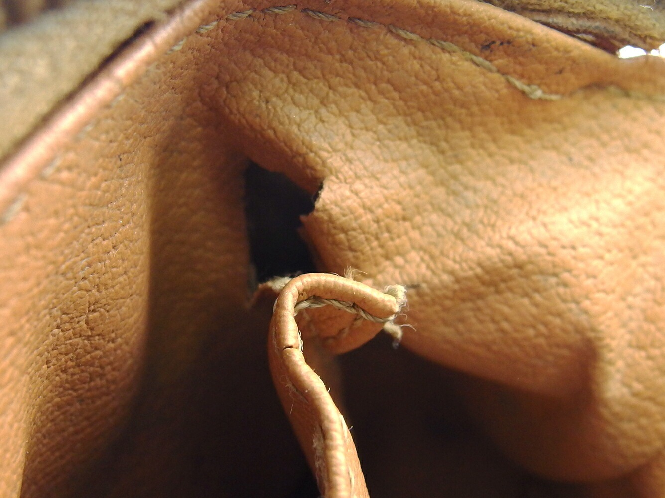 ポーチ 化粧ポーチ マカダム レディース メンズ ブラウン ベージュ 中古