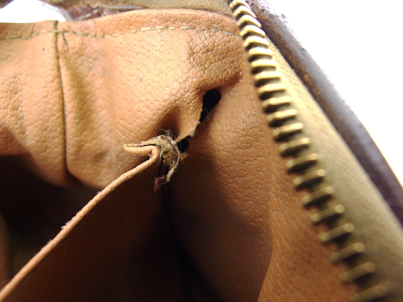 ポーチ 化粧ポーチ マカダム レディース メンズ ブラウン ベージュ 中古