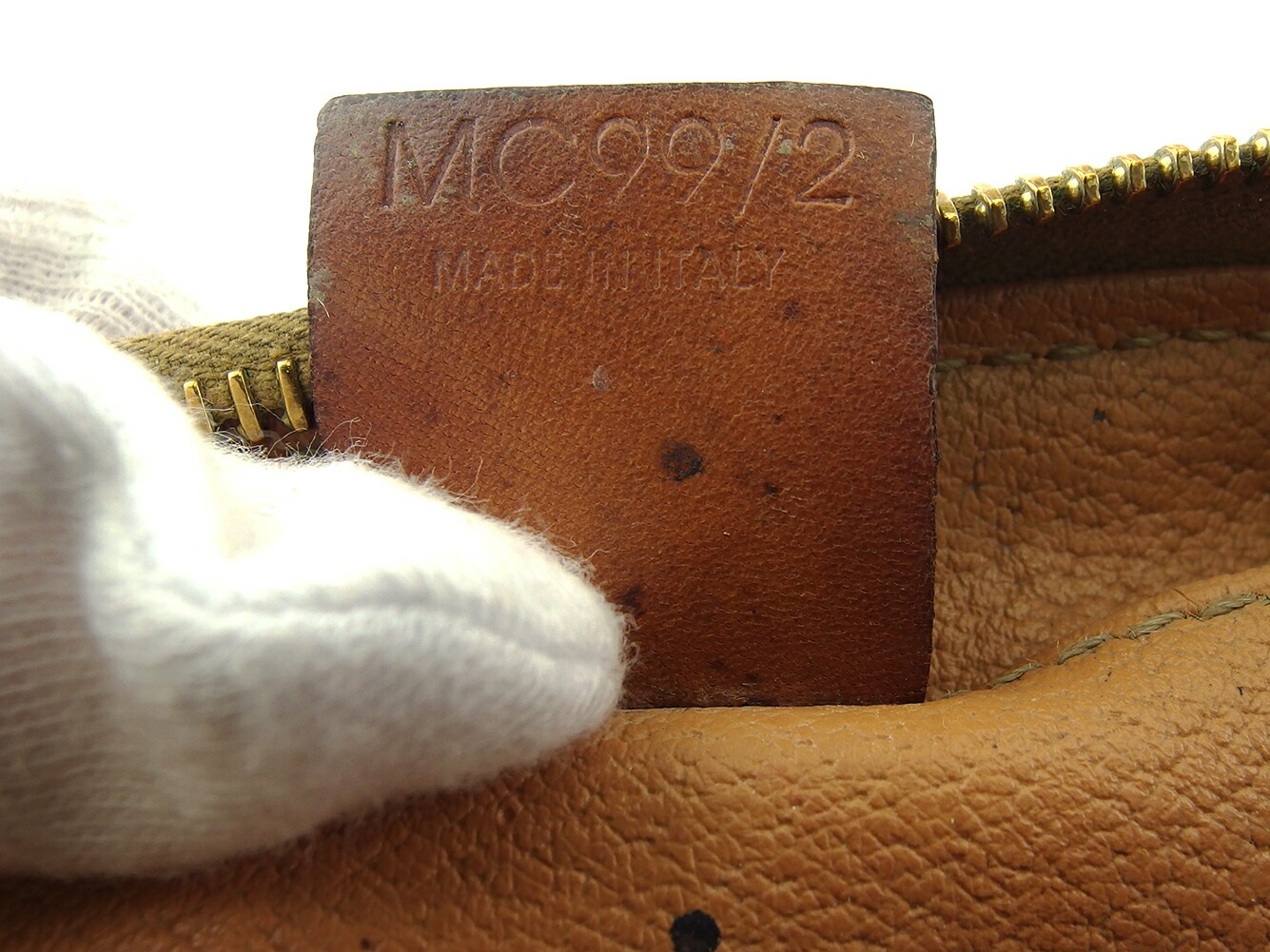 ポーチ 化粧ポーチ マカダム レディース メンズ ブラウン ベージュ 中古