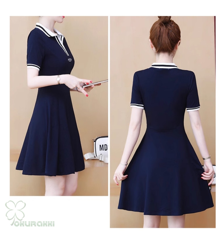 ゴルフウェア レディース ゴルフ ドレス ワンピース 丈長め ゴルフ スカート 半袖ワンピース 春 夏 新作 立体裁断2505gfop07