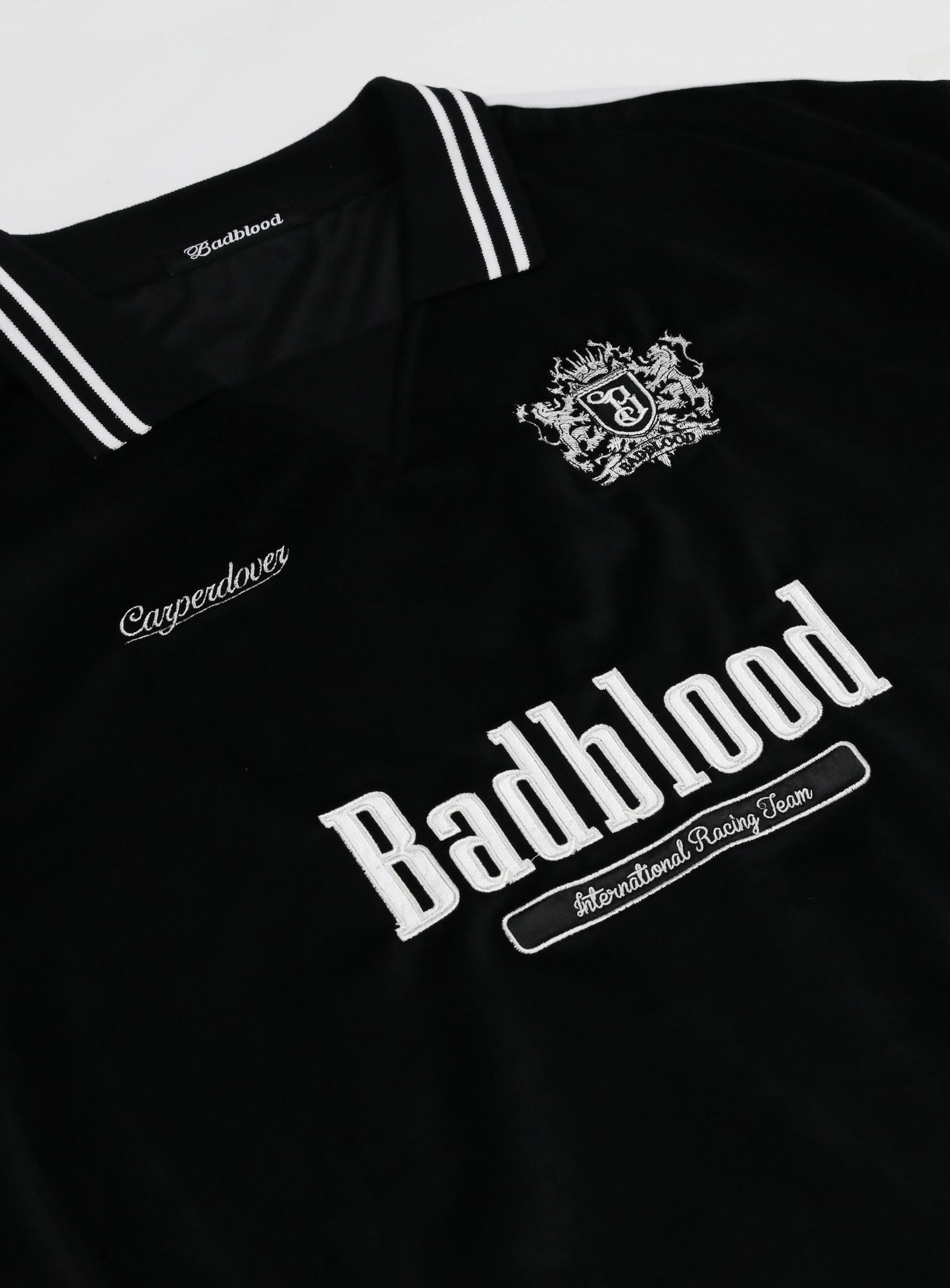 【BADBLOOD】 SPORTS CLUB VELVET SWEATSHIRT : BLACK 【BADBLOOD】 SPORTS CLUB VELVET SWEATSHIRT : BLACK