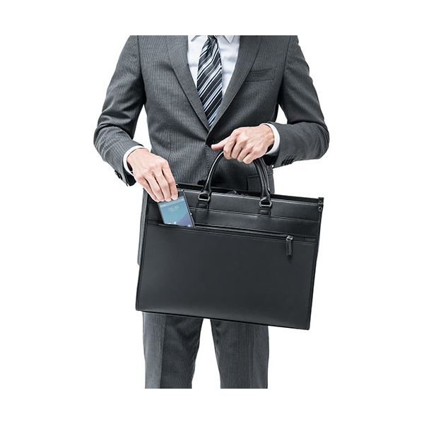 サンワダイレクト ビジネスバッグ(15.6型対応ダブルファスナー大容量耐水2WAYショルダーA4収納) 200-BAG124WP1個