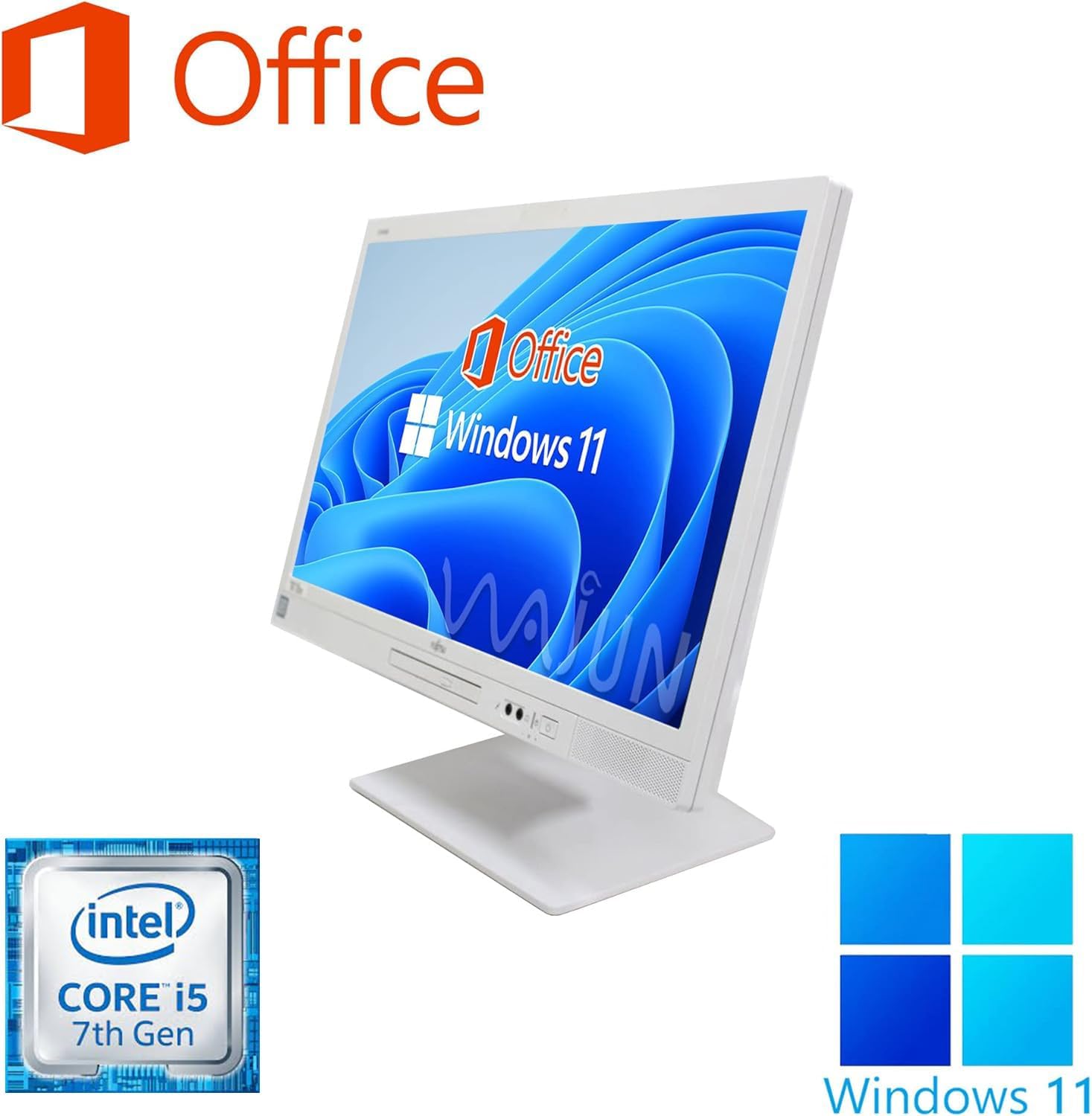 一体型PC K557/23.8型フルHD/Win 11 Pro/MS Office H&B 2019/Core i5-7500T/DVD/Bluetooth/WIFI/8GB/256GB