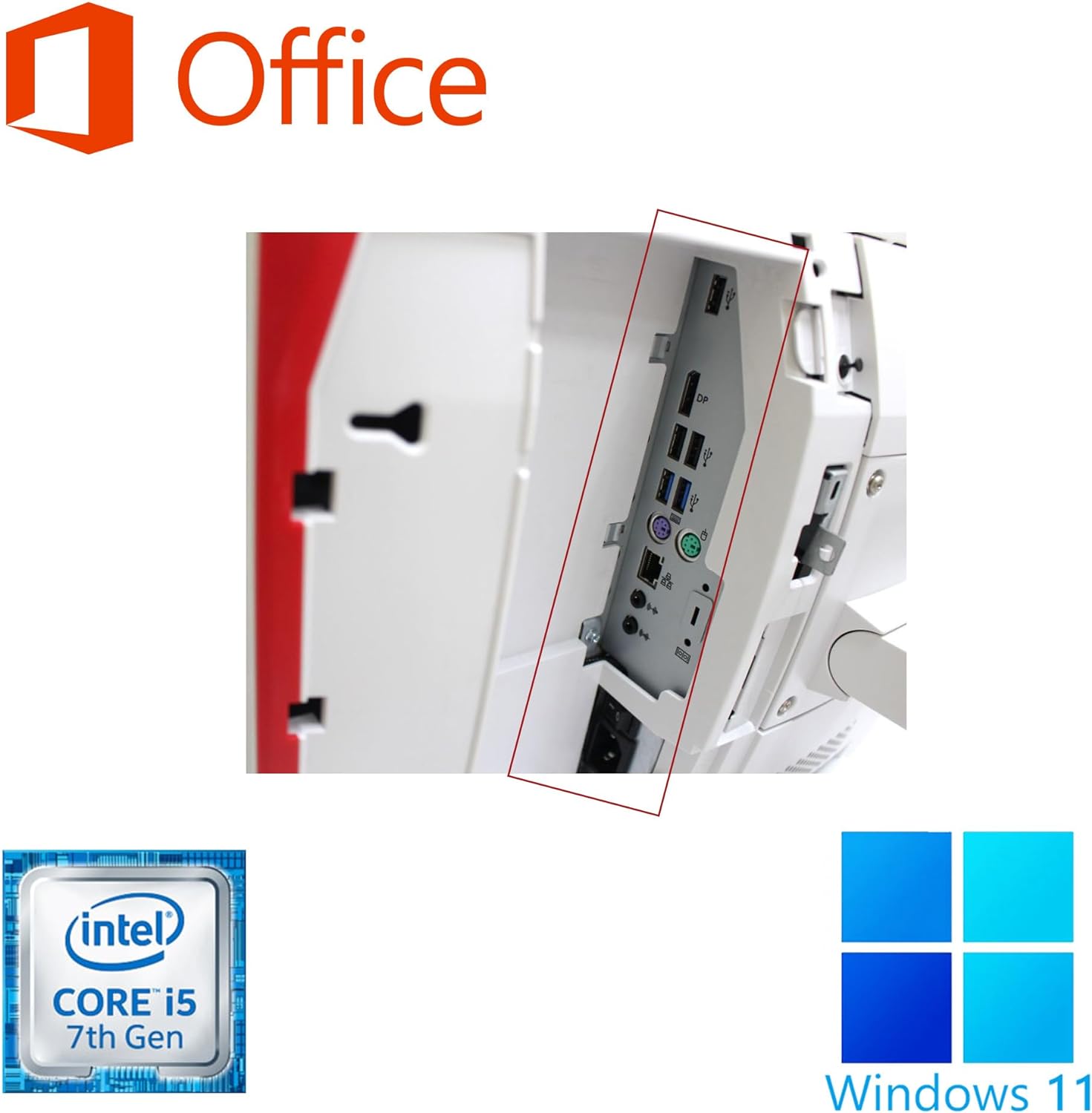 一体型PC K557/23.8型フルHD/Win 11 Pro/MS Office H&B 2019/Core i5-7500T/DVD/Bluetooth/WIFI/8GB/256GB