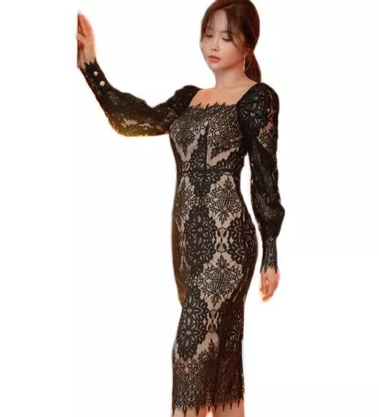 レディース ドレス パーティードレス ブラックドレス パーティー 膝下 ミモレ 膝丈 長袖 スクエアネック タイト スリム 細身 レース プルオーバー きれいめ 大人可愛い 上品 おしゃれ かっこいい レディース ドレス パーティードレス ブラックドレス パーティー 膝下 ミモレ 膝丈 長袖 スクエアネック タイト スリム 細身 レース プルオーバー きれいめ 大人可愛い 上品 おしゃれ かっこいい