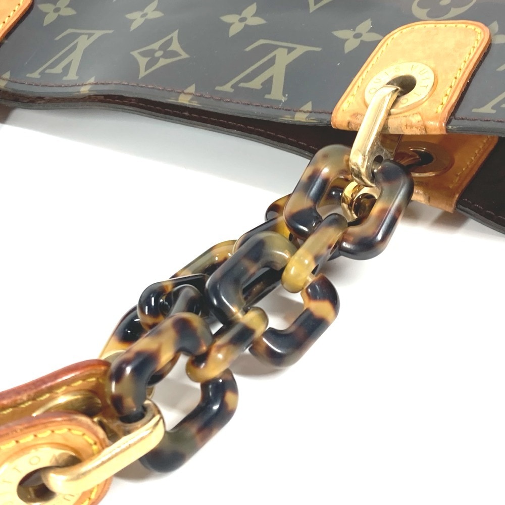 ショルダーバッグ M92502 カバ アンブル PM モノグラムビニール トートバッグ クリアバッグ チェーン 肩掛け ビーチバッグ ビニール ブラウン