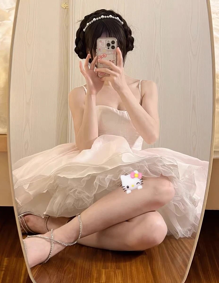 サマーピンクドレスプリンセス風トレーリングドレスホットイブニングドレスチュチュスカートガールスカート