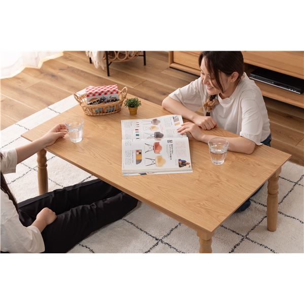 2WAY こたつ テーブル 約 幅105×奥行60×高さ40cm/70cm ナチュラル ロータイプ ハイタイプ こたつ布団別売