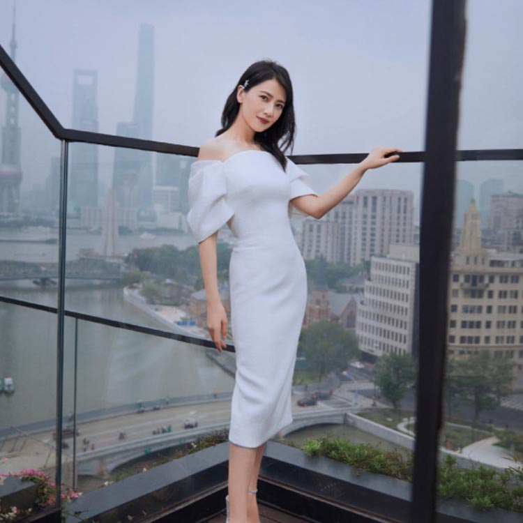 S～Lサイズ】ミモレ オフショルダーウェディングドレス ドレス