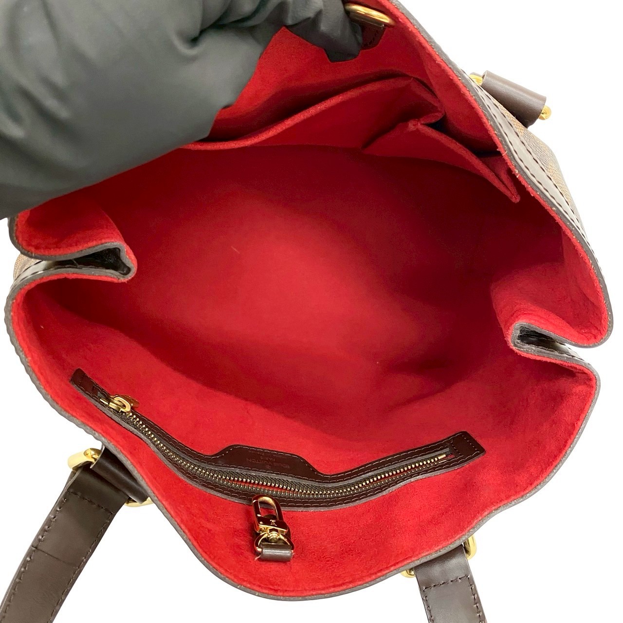 ハムステッド PM ダミエハンドバッグ レザー PVC ブラウン 38361 ハムステッド PM ダミエハンドバッグ レザー PVC ブラウン 38361