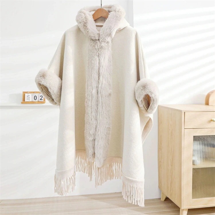 激安セール ポンチョ コート カジュアル 暖かい 生放送 厚手 タートルネック フード付き ゆったりする 快適である ニットストール マントメガ割