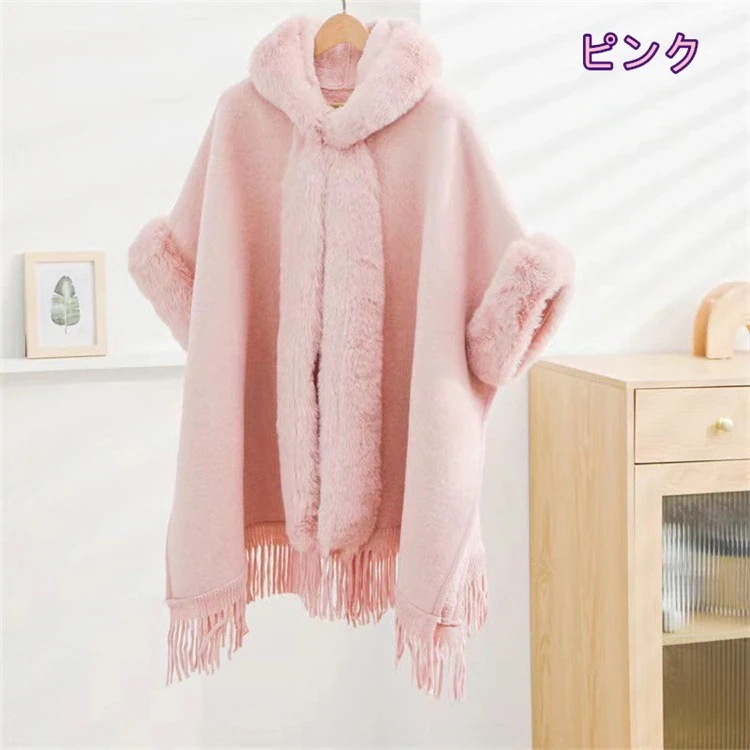 激安セール ポンチョ コート カジュアル 暖かい 生放送 厚手 タートルネック フード付き ゆったりする 快適である ニットストール マントメガ割