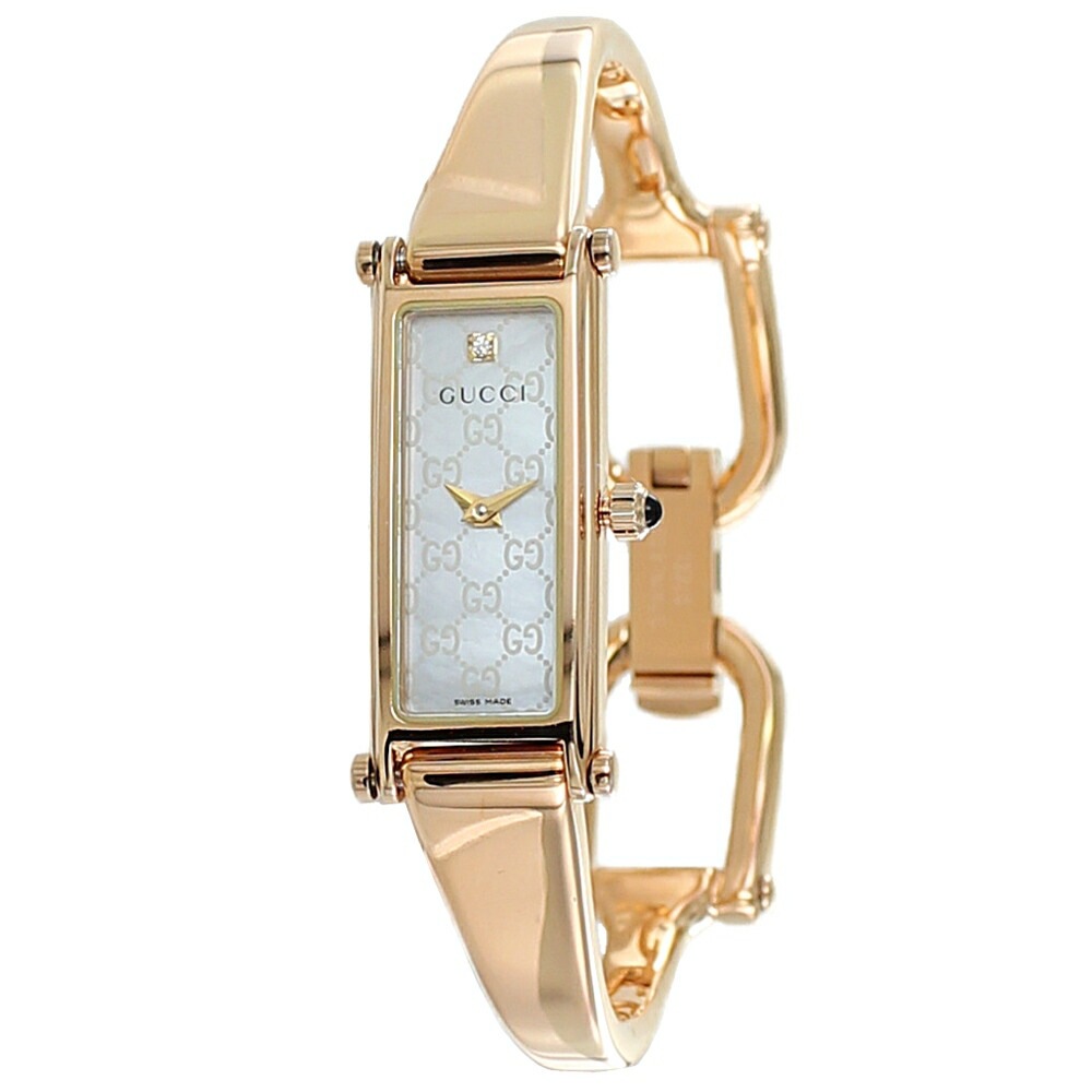 【美品】GUCCI ゴールド バングル時計　1500ケース付き グッチGUCCI 1500L バングルウォッチ レディース腕時計 ゴールド