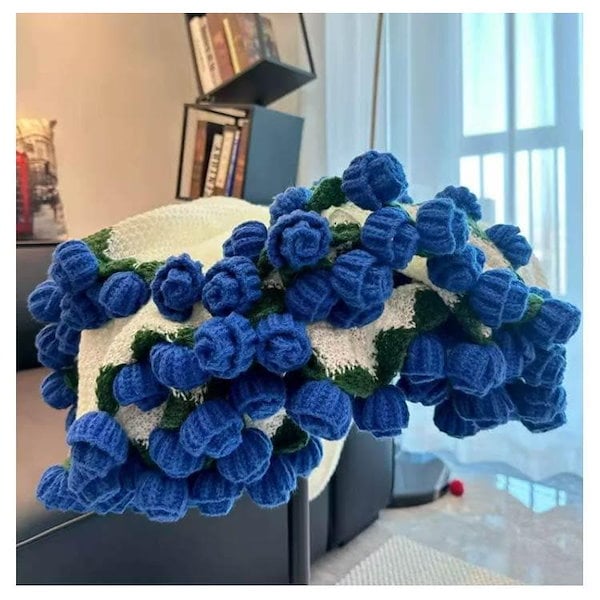 RHI～☆　プロフ必読☆ 花束ブランケット　ブーケブランケット 花束ブランケット 花束 ひまわり 咲く ブランケット 90cm かぎ針編み