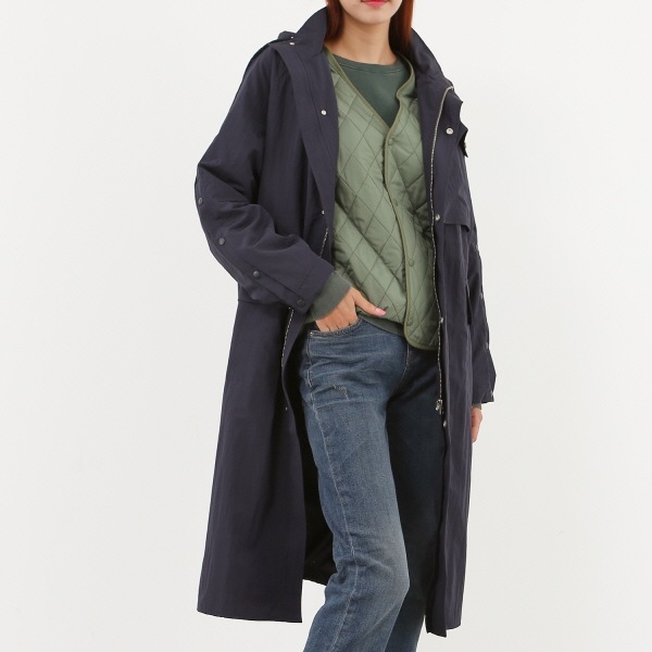 (SF3JPF184) 前フラップ腰バンディングロングジャンパー... : レディース服 : 在庫あ