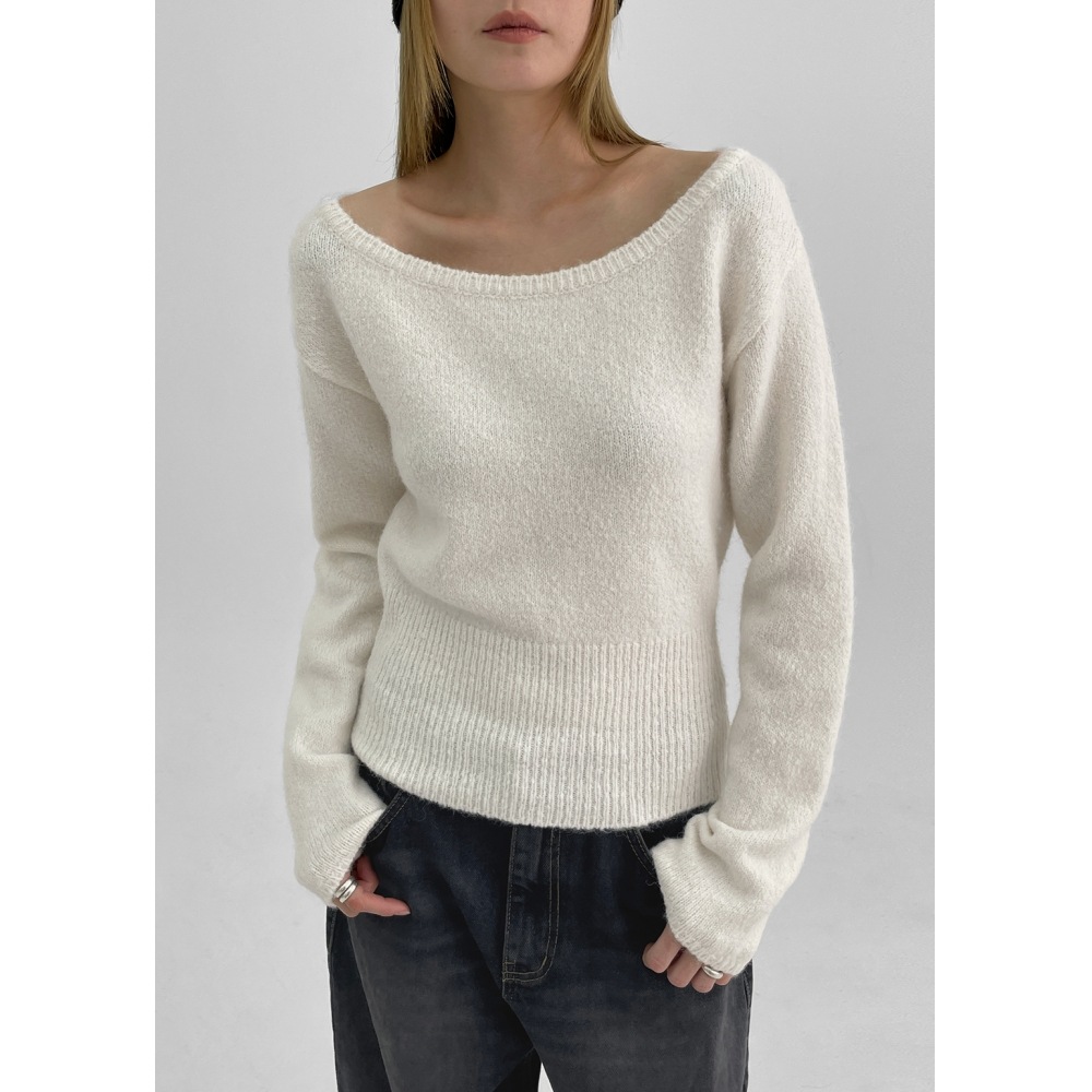 ブラックアップ [MADE] モンドリンアルパカオフショルダーニット