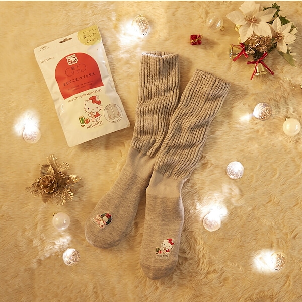 正式的 Qoo10 [2 靴下 まるでこたつソックス×キティ 靴下サプリ レッグウェア