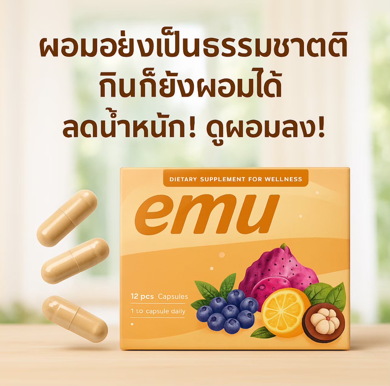 [3個セット]emu（エミュ）全身引き締めサポートサプリ10カプセル×3個