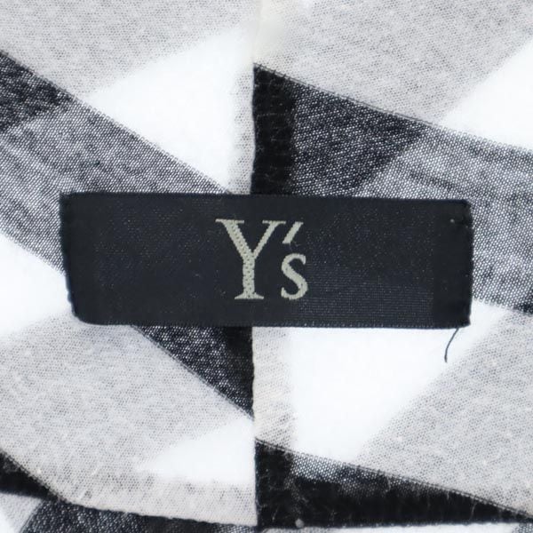 【即納&大特価】 ワイズ 日本製 ストライプ 長袖 カットソー 白×黒 Ys カットオフ カットソー(長袖+七分)
