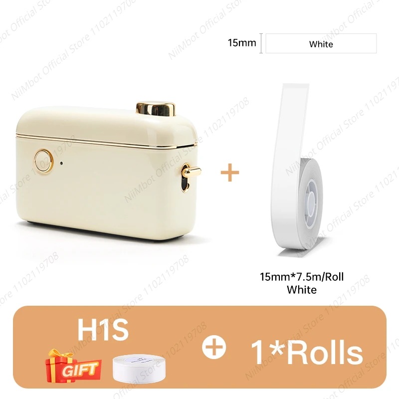 Niimbot-ミニサーマルプリンターh1s,粘着ラベルメーカー用の連続ラベル印刷機付き