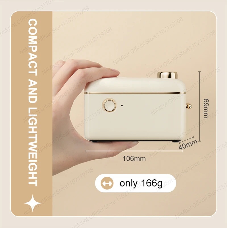 Niimbot-ミニサーマルプリンターh1s,粘着ラベルメーカー用の連続ラベル印刷機付き