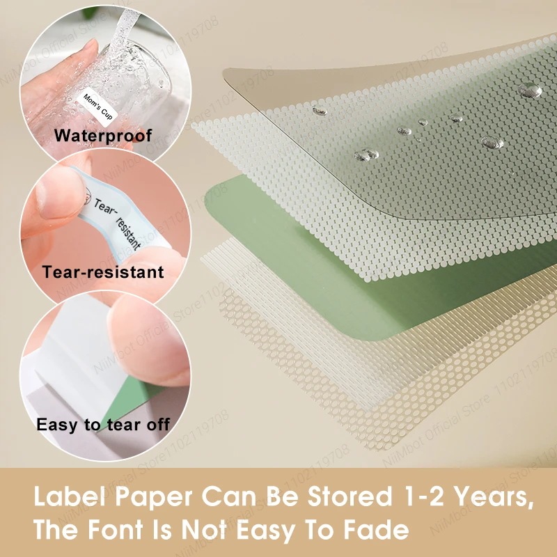 Niimbot-ミニサーマルプリンターh1s,粘着ラベルメーカー用の連続ラベル印刷機付き