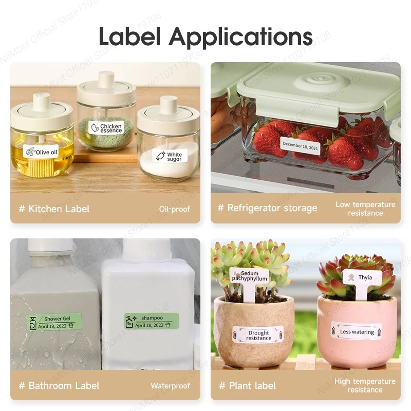 Niimbot-ミニサーマルプリンターh1s,粘着ラベルメーカー用の連続ラベル印刷機付き