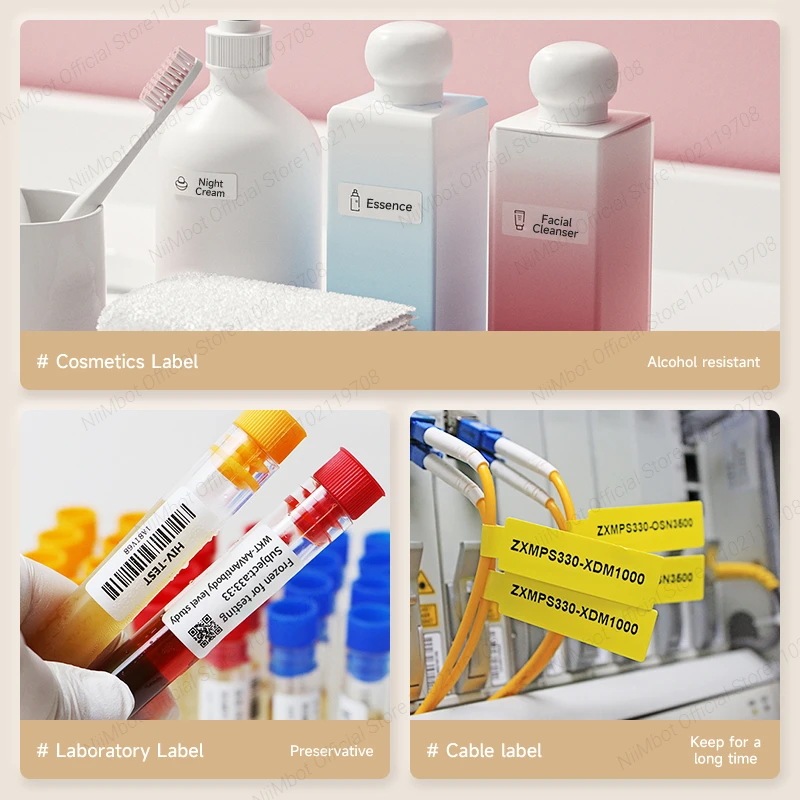 Niimbot-ミニサーマルプリンターh1s,粘着ラベルメーカー用の連続ラベル印刷機付き