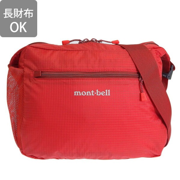 モンベル バック メンズ レディース ショルダーバッグ ナイロン レッド ポケッタブルライトショルダーS Pocketable Light Shoulder Bag S 1123969RD mont