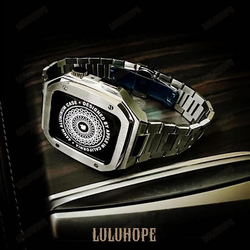 アップルウォッチ Apple Watch SE 8 7 バンド 44mm 男性 一体型 45mm バンド ステンレス 高級感 シリコンバンド セット ゴールド