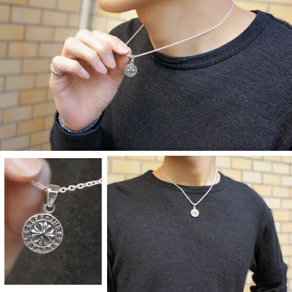 フレアクロス コイン サファイア シルバーネックレス チェーン付 ペンダント サファイア フレアクロス コイン サファイア シルバーネックレス チェーン付 ペンダント サファイア