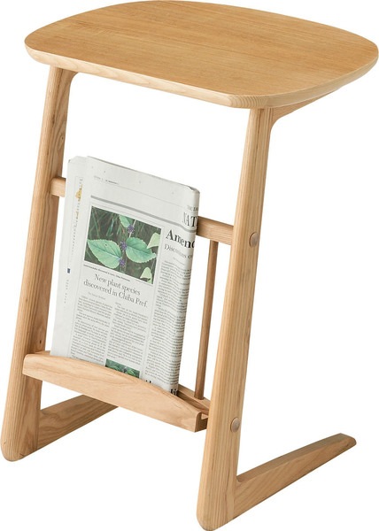 サイドテーブル 机 テーブル ベッド おしゃれ サイドラック ナイトテーブル カジュアル ソファサイド パソコン 寝室 リビング コの字型 ベッドサイドテーブル マガジンラック付き ナチュラル 北欧