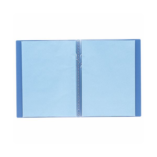 (まとめ) ライオン事務器 クリアーブック(エール)A4タテ 10ポケット 背幅8mm ブルー CR-10A 1冊 (×30セット)