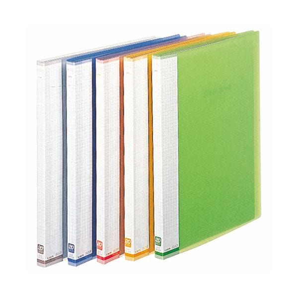 (まとめ) ライオン事務器 クリアーブック(エール)A4タテ 10ポケット 背幅8mm ブルー CR-10A 1冊 (×30セット)