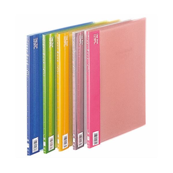 (まとめ) ライオン事務器 クリアーブック(エール)A4タテ 10ポケット 背幅8mm ブルー CR-10A 1冊 (×30セット)