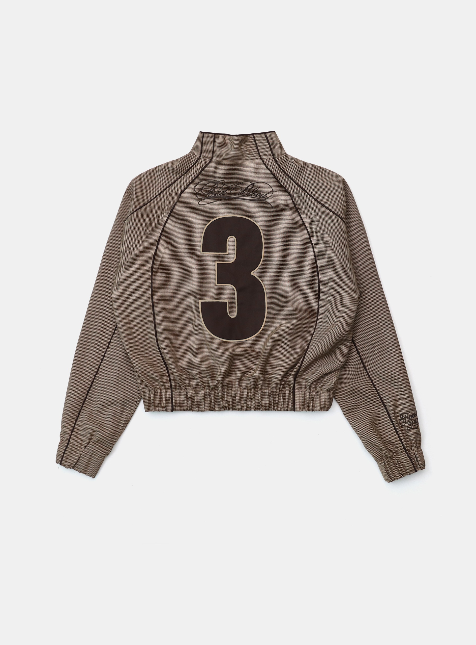 【BADBLOOD】 ROYAL CLASSIC HOUNDS-TOOTH TRACK ZIP-UP : BROWN