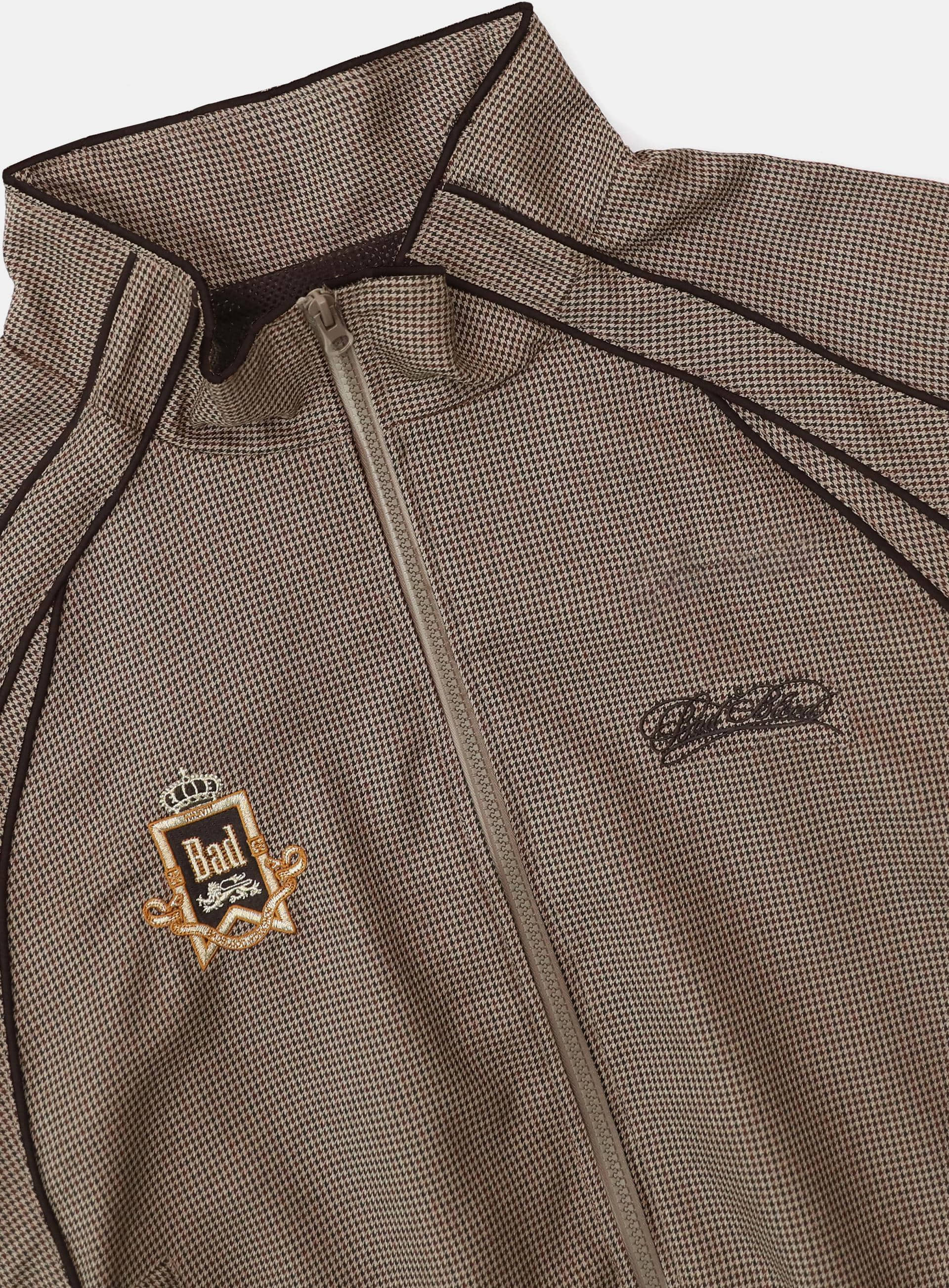 【BADBLOOD】 ROYAL CLASSIC HOUNDS-TOOTH TRACK ZIP-UP : BROWN