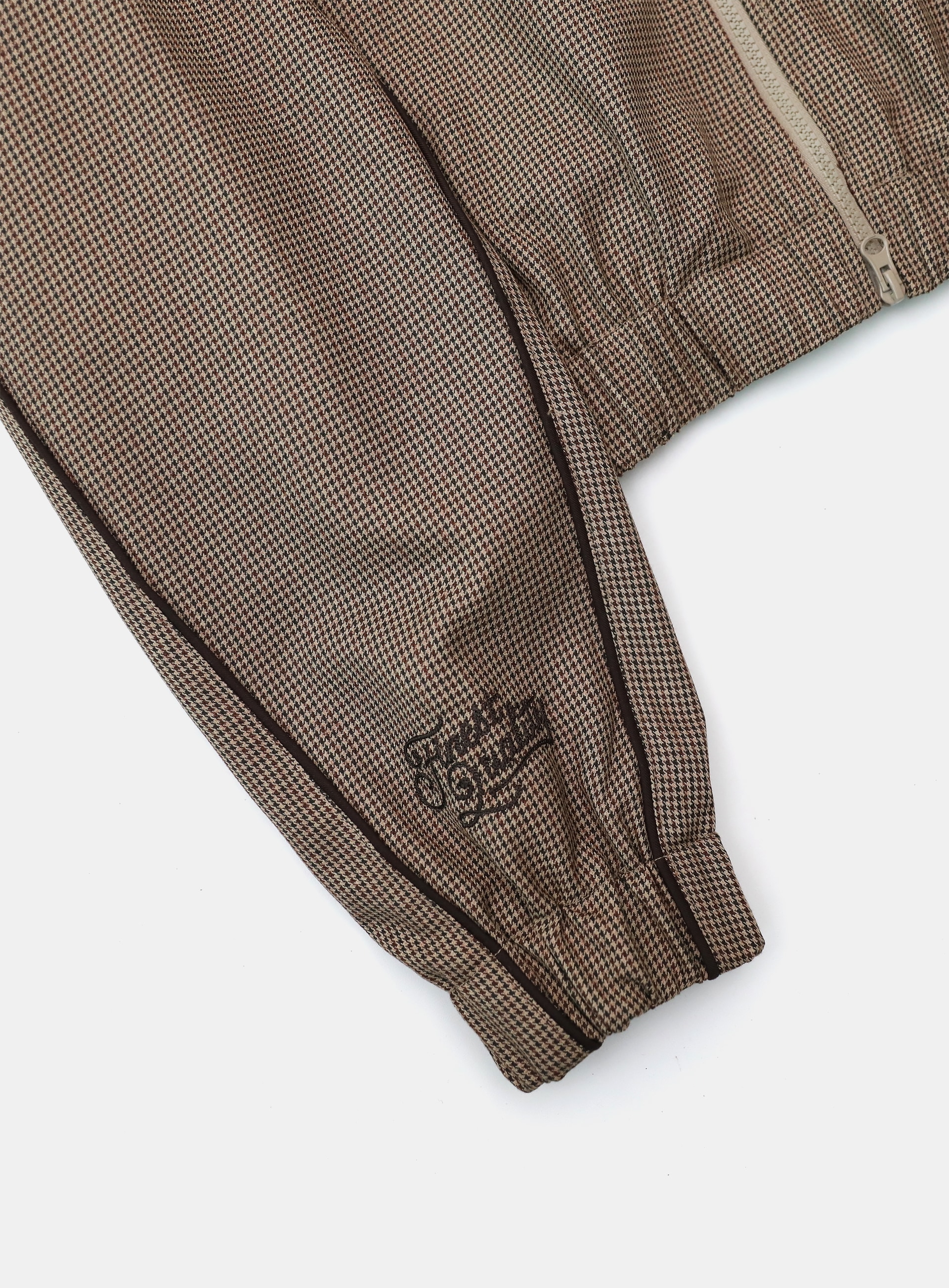 【BADBLOOD】 ROYAL CLASSIC HOUNDS-TOOTH TRACK ZIP-UP : BROWN