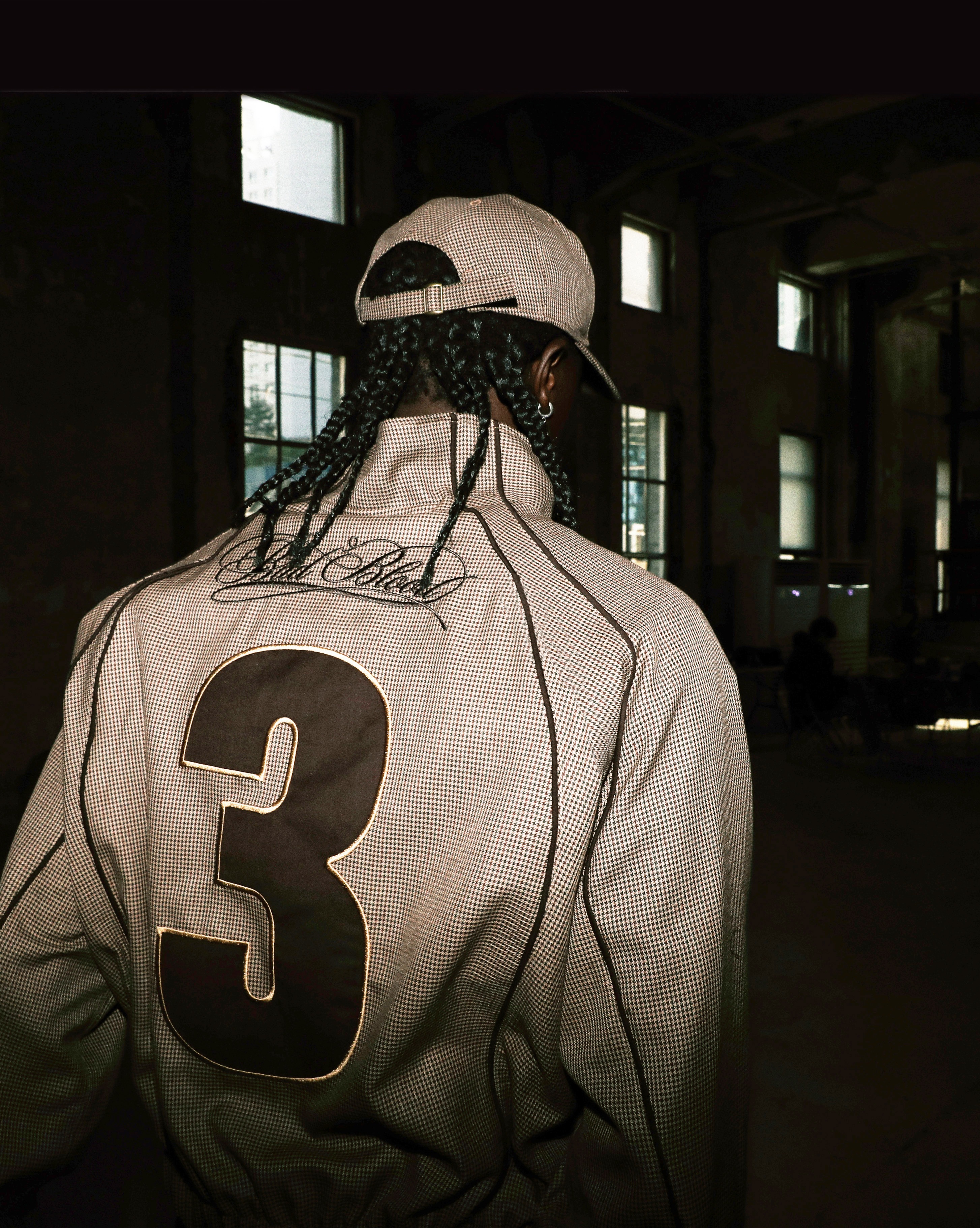 【BADBLOOD】 ROYAL CLASSIC HOUNDS-TOOTH TRACK ZIP-UP : BROWN