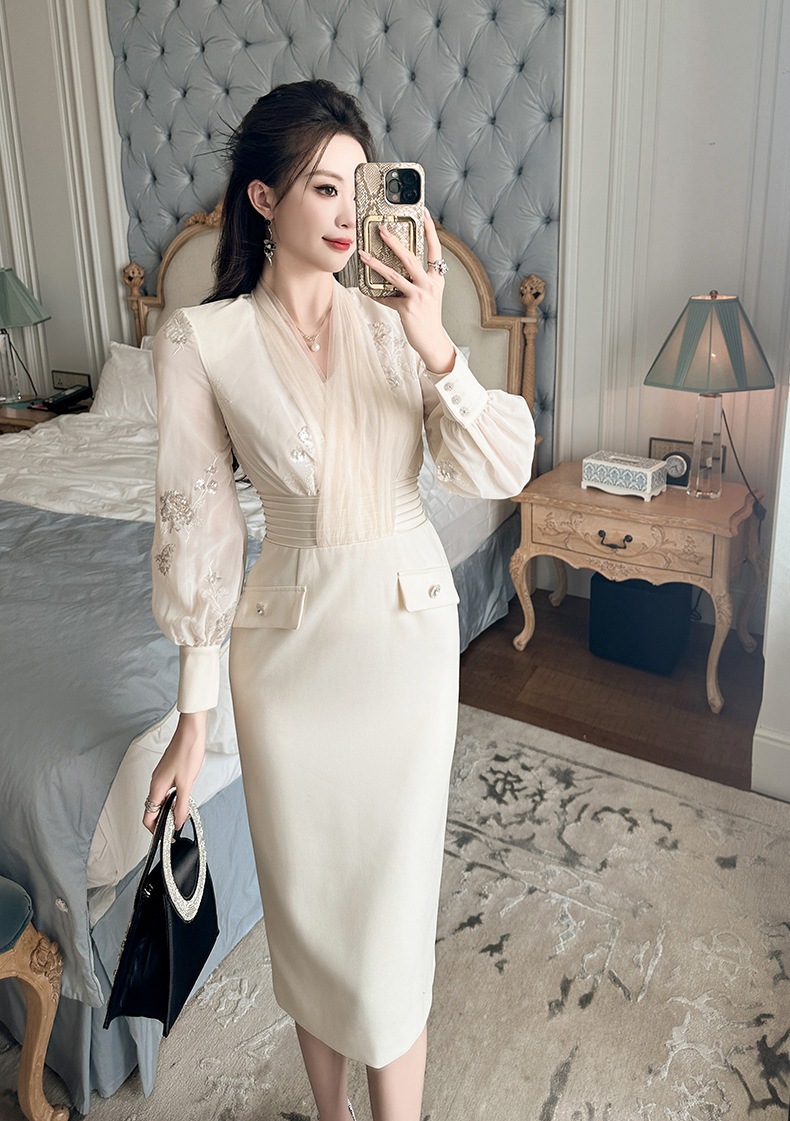 【JY.上品】 2025秋冬新品 Vネック ドッキング 長袖 フリル ドレス パーティー キャバ 大人 同窓会 披露宴 卒業式 結婚式 演奏会 ウェディング 二次会 メガ割 【JY.上品】 2025秋冬新品 Vネック ドッキング 長袖 フリル ドレス パーティー キャバ 大人 同窓会 披露宴 卒業式 結婚式 演奏会 ウェディング 二次会 メガ割