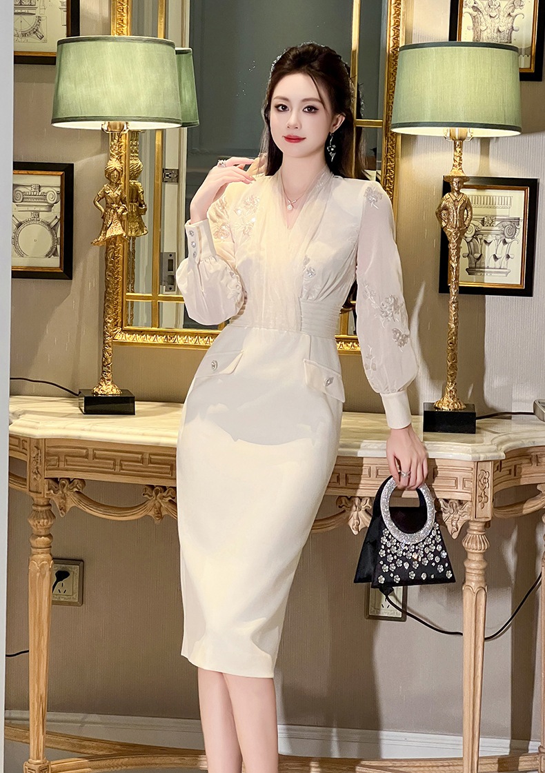 【JY.上品】 2025秋冬新品 Vネック ドッキング 長袖 フリル ドレス パーティー キャバ 大人 同窓会 披露宴 卒業式 結婚式 演奏会 ウェディング 二次会 メガ割 【JY.上品】 2025秋冬新品 Vネック ドッキング 長袖 フリル ドレス パーティー キャバ 大人 同窓会 披露宴 卒業式 結婚式 演奏会 ウェディング 二次会 メガ割