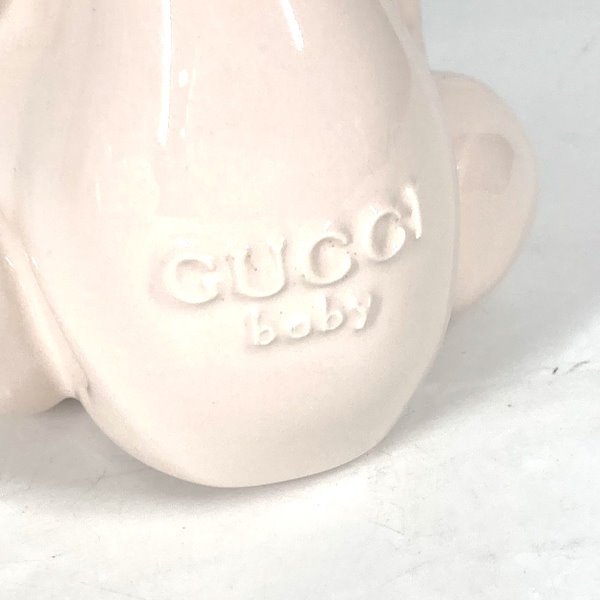 GUCCI 黒色テディベア/陶器×レザー 貯金箱