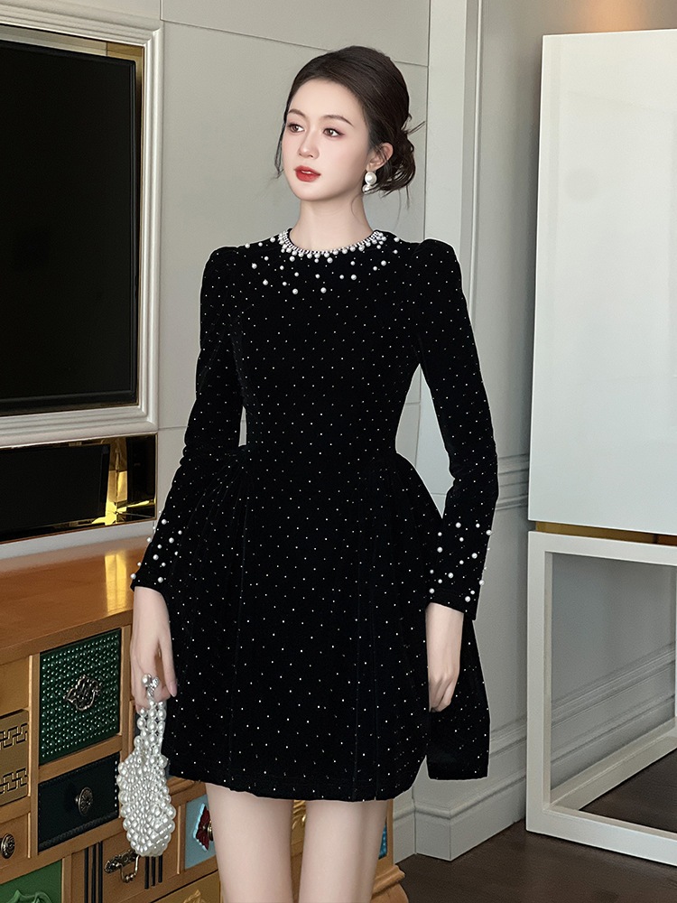 【JY.上品】 秋 ショート キラキラ ドレス パーティー キャバ 大人 同窓会 披露宴 卒業式 結婚式 演奏会 ウェディング 二次会 メガ割