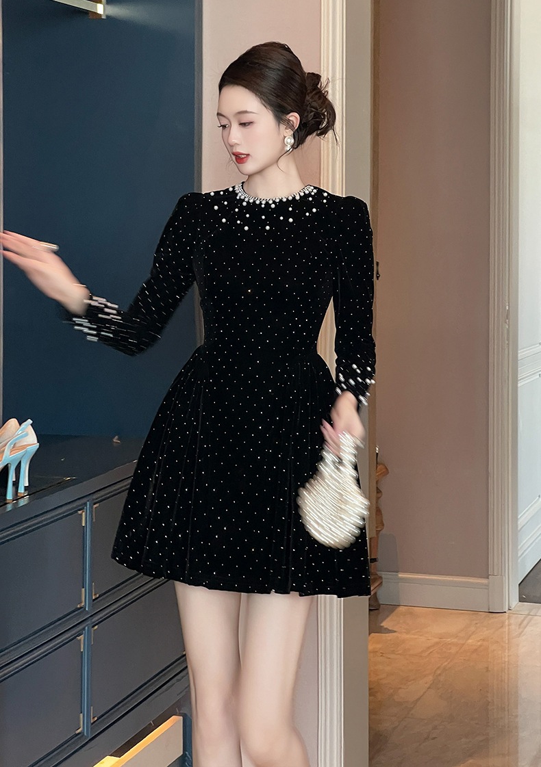 【JY.上品】 秋 ショート キラキラ ドレス パーティー キャバ 大人 同窓会 披露宴 卒業式 結婚式 演奏会 ウェディング 二次会 メガ割