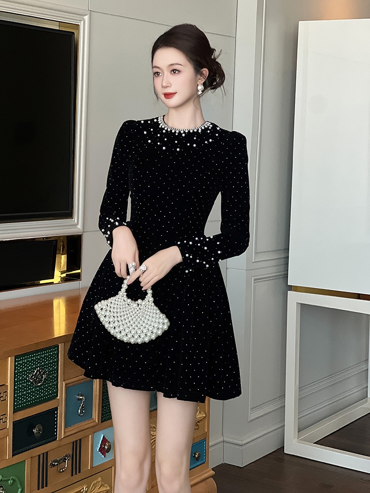 【JY.上品】 秋 ショート キラキラ ドレス パーティー キャバ 大人 同窓会 披露宴 卒業式 結婚式 演奏会 ウェディング 二次会 メガ割