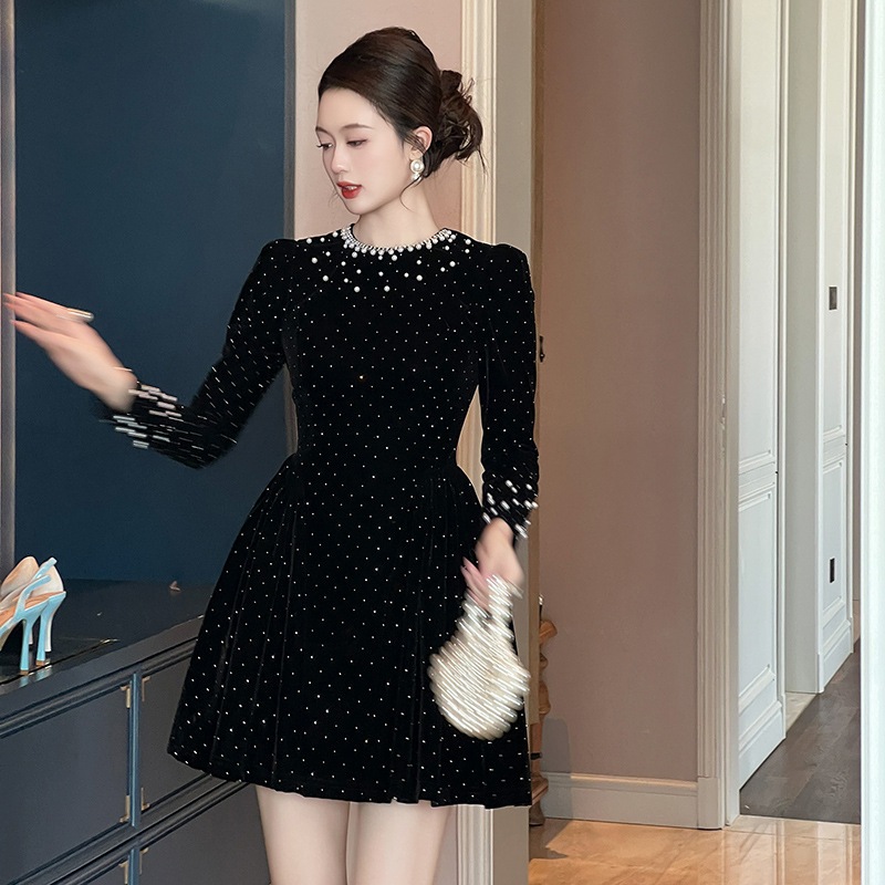 【JY.上品】 秋 ショート キラキラ ドレス パーティー キャバ 大人 同窓会 披露宴 卒業式 結婚式 演奏会 ウェディング 二次会 メガ割