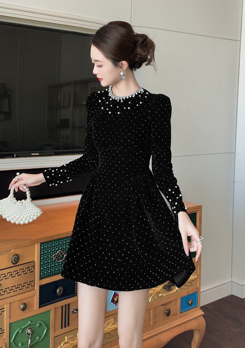 【JY.上品】 秋 ショート キラキラ ドレス パーティー キャバ 大人 同窓会 披露宴 卒業式 結婚式 演奏会 ウェディング 二次会 メガ割