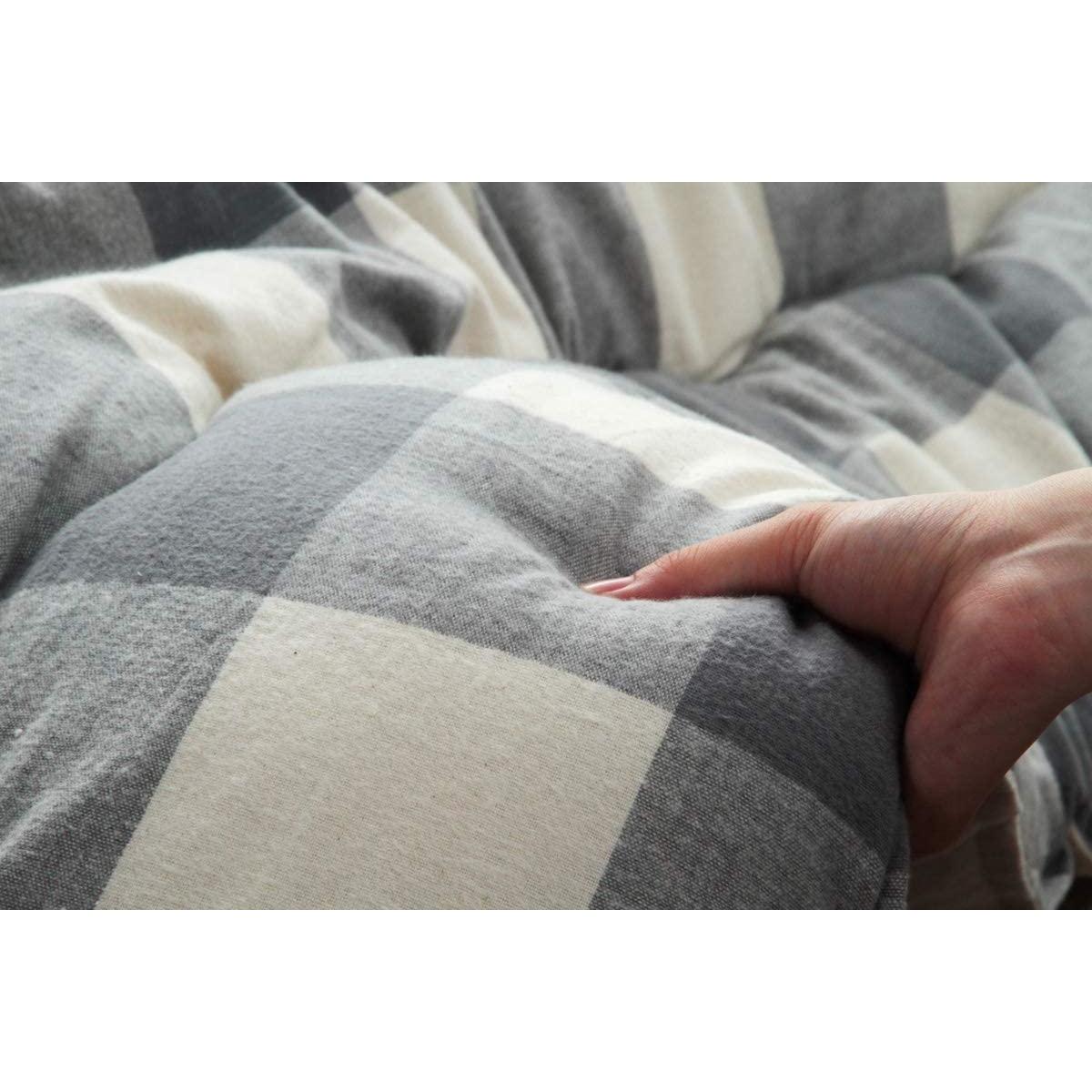 【i】【代引不可】 イケヒコ こたつ布団 長方形 205×245cm オーブ グレー チェック インド綿 #5192039 シンプル【北海道・沖縄・離島不可】【代引不可/沖