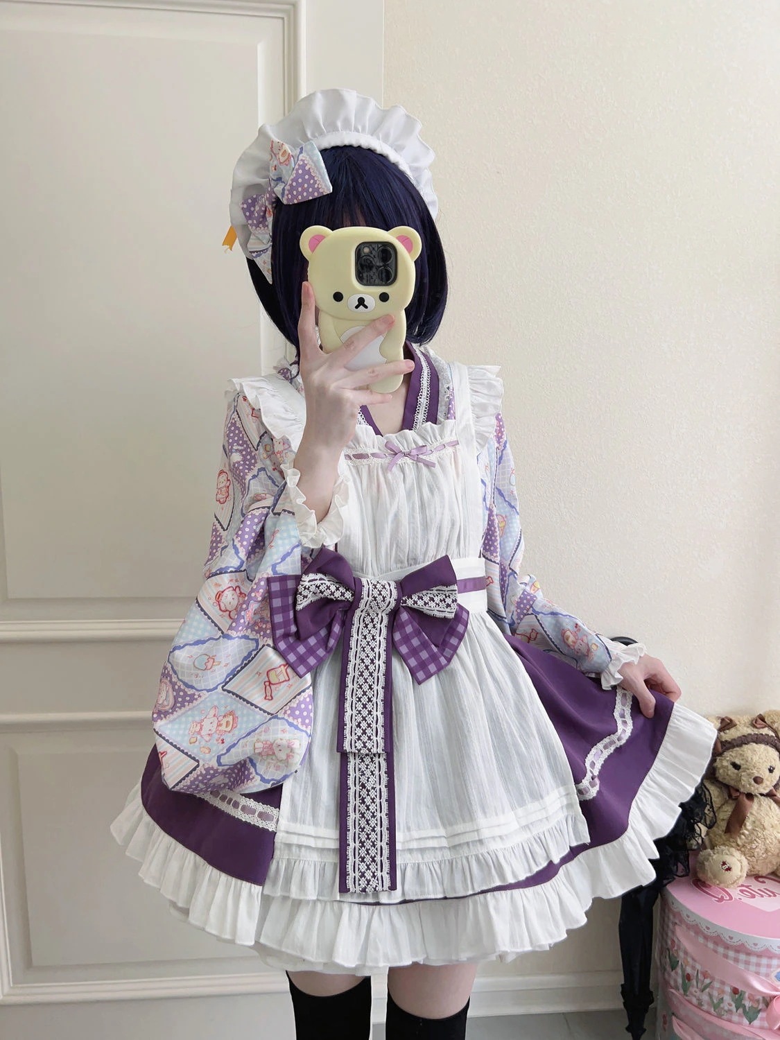 ロリータ 二次元 オリジナルデザインロリータ洋装かわいい和風メイドワンピース4点セット ロリータ 二次元 オリジナルデザインロリータ洋装かわいい和風メイドワンピース4点セット