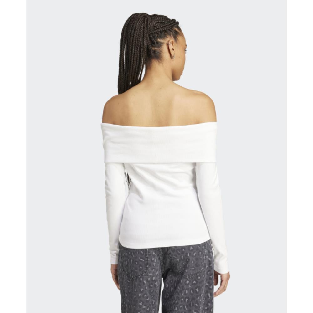 adidas Off-shoulder top in white KA2691 adidas Off-shoulder top in white KA2691